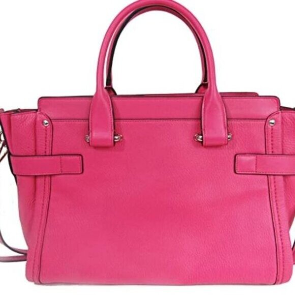 Coach F53308 Nubuck Pebble Leather Swagger Carryall Purse Bag, SV/Dahlia… - Picture 3 of 10